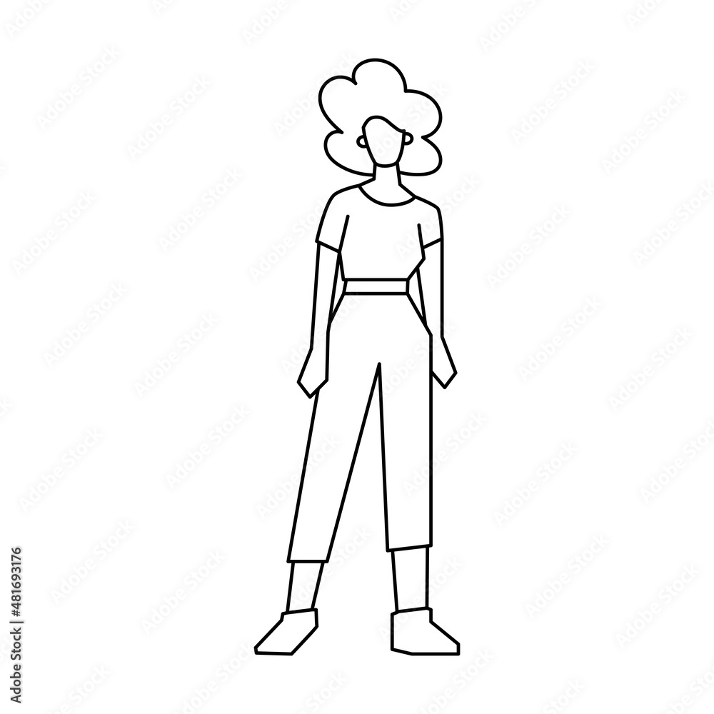 Isolated woman dress people activities vector illustration