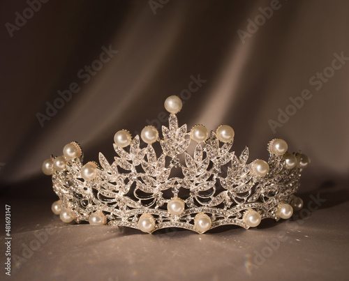Luxury crown with pearls and jems and diamonds. photo