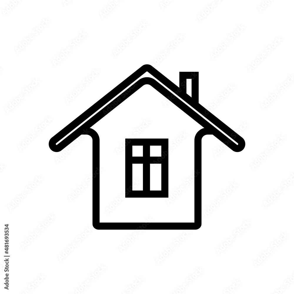 Isolated vector image on a white background. Home vector icon to be used in web applications, mobile applications and print media. Isolated vector image on a white background. Home vector icon to be used in web applications, mobile applications and print media.
