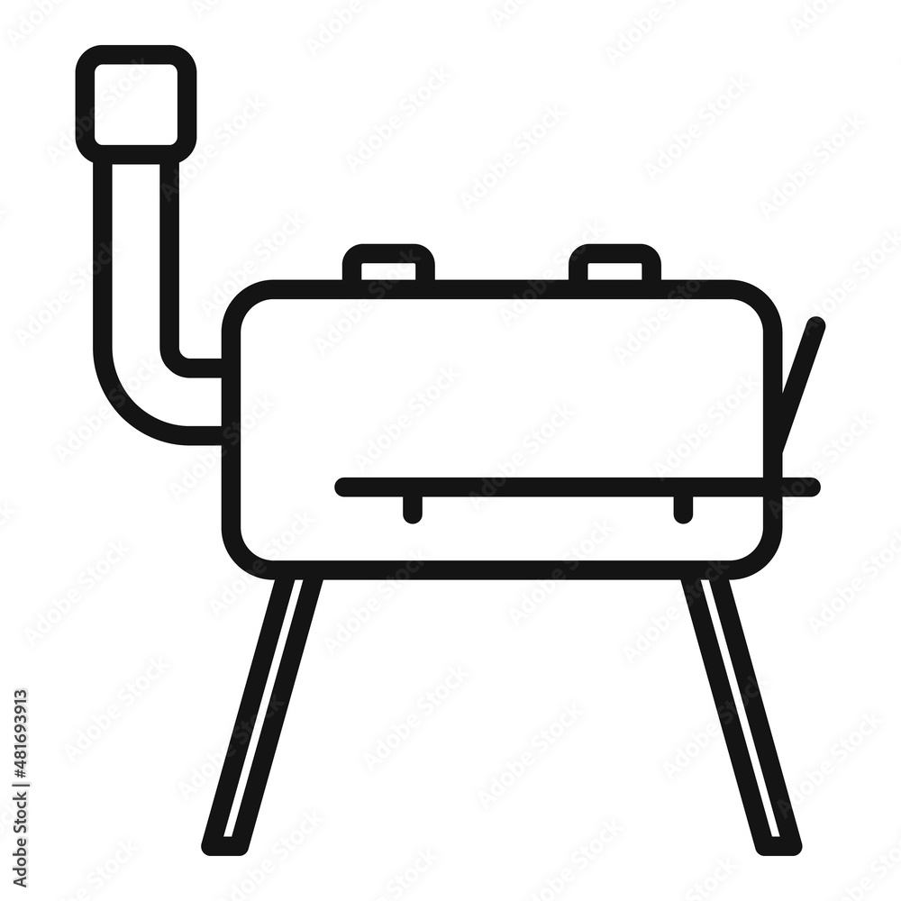 Meat smokehouse icon outline vector. Barrel oven Meat smokehouse icon outline vector. Barrel oven