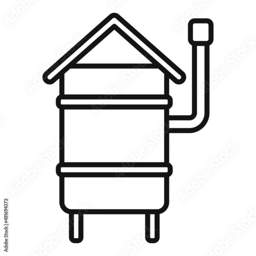 Pork smokehouse icon outline vector. Bbq grill