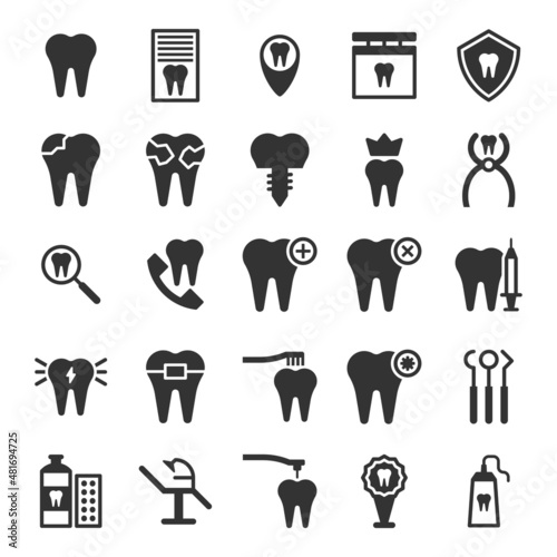 Dental Care icons set - stomatology icons set 