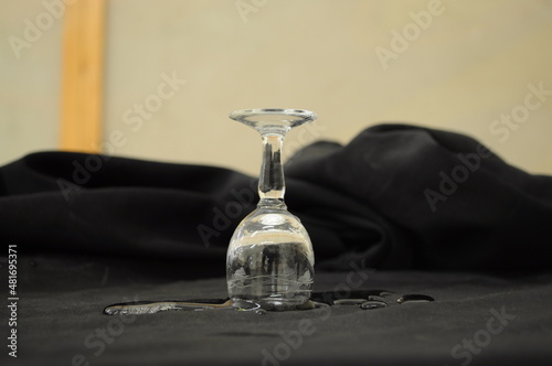 glass cup on the table