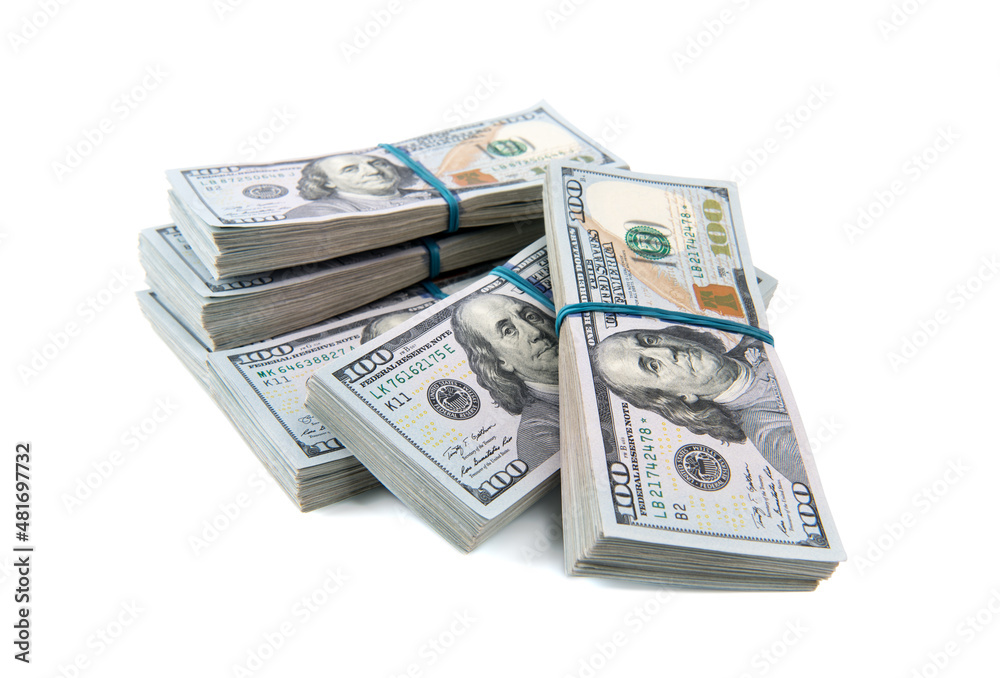 dollar bundles isolated on white background. dollar bundles isolated on white background.