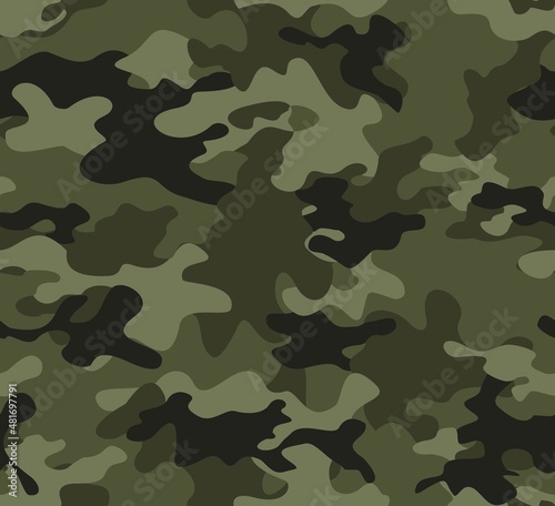 Abstract camouflage military vector template, army background, woodland modern fabric texture. Disguise