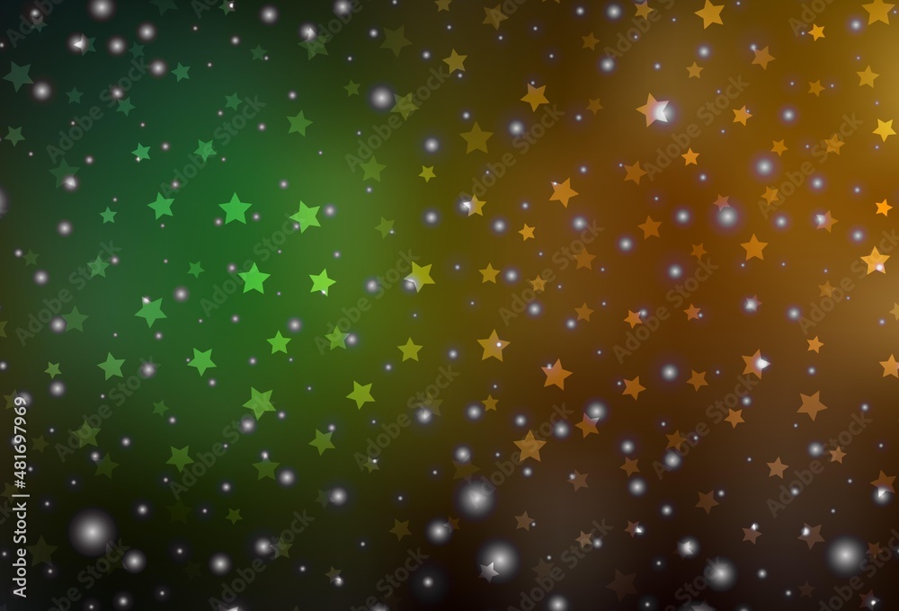 Dark Green, Yellow vector backdrop in holiday style.