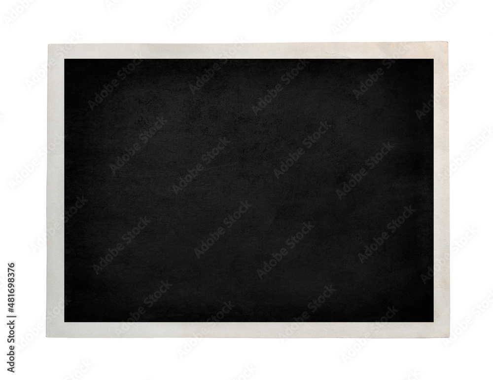 Blank old photo isolated on white