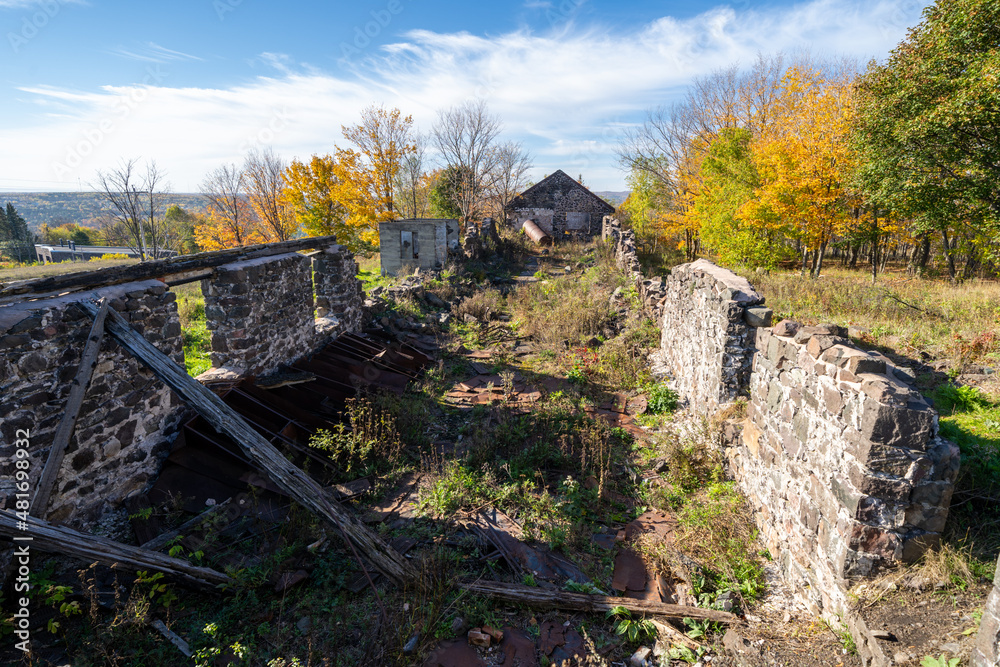 Abandoned ruins of buildings at the Quincy Mine in Hancock, Michigan Abandoned ruins of buildings at the Quincy Mine in Hancock, Michigan