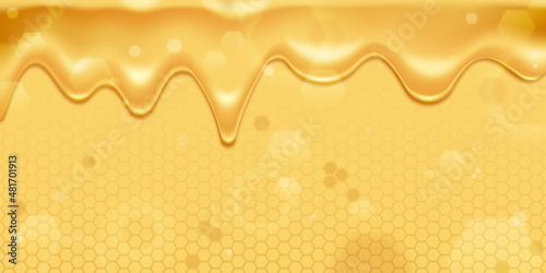 Honey Bee Hexagonal Luxury Background 