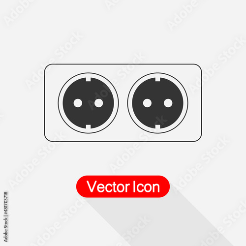 Wall Socket Icon, Socket Icon,Wall Plug Electricity Icon Vector Illustration Eps10