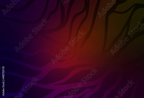 Dark Green, Red vector background with wry lines.