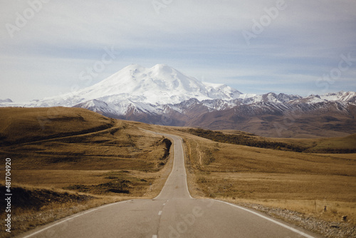 road to the mountains Elbrus