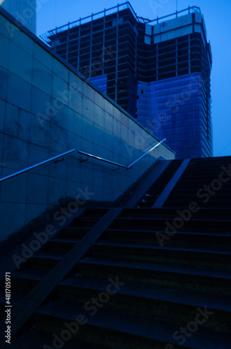 City architecture blurred view background shot
