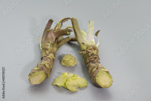 Cut Wasabi Side View with graded wasabi