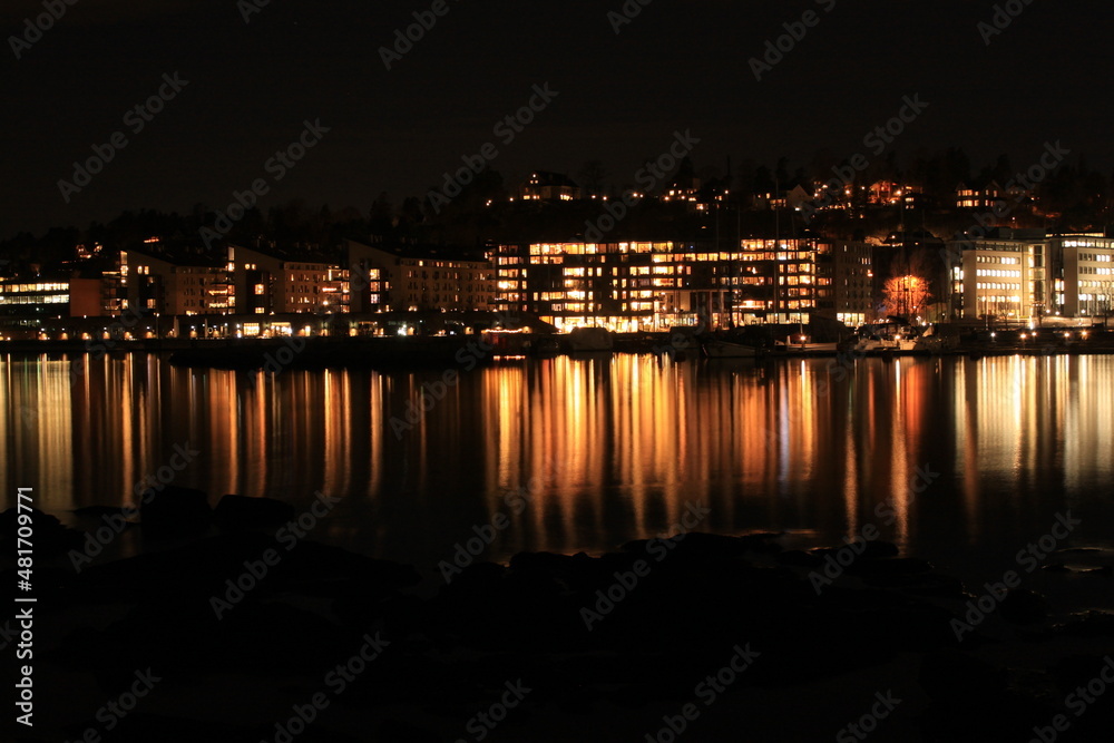 night view of a marina - Lysaker 