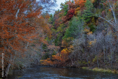 Autumn Landscape along the South Houlston River in Tennessee