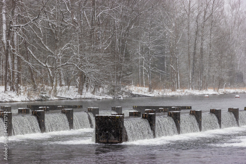 Winter Scene Along the South Houlston River in Bristol, Tennessee photo