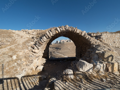 Castillo de Karak, en la Carretera del Rey, en Jordania, Oriente Medio, Asia photo