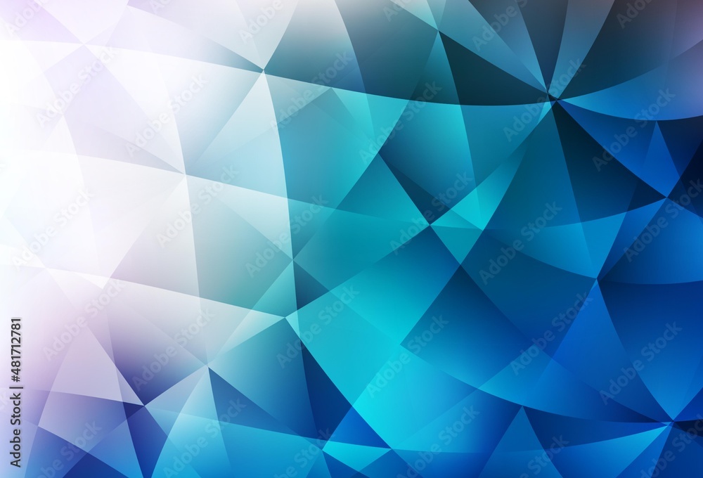 Light BLUE vector gradient triangles template. Light BLUE vector gradient triangles template.