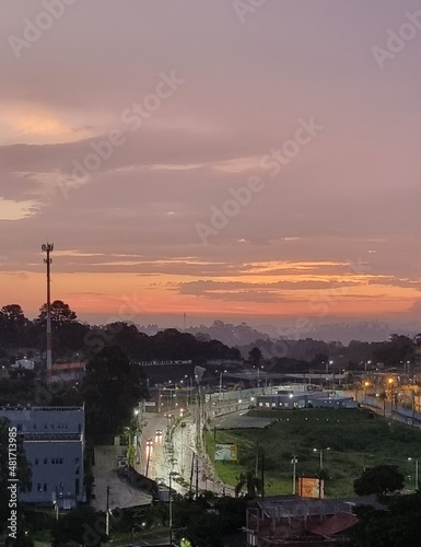 sunset over the city