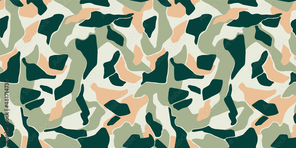 Naklejka premium Modern camouflage seamless pattern. Vector abstract design for paper, cover, fabric, interior decor and other