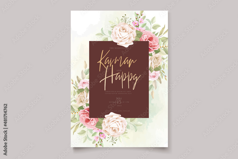 Elegant Soft Rose Wedding Invitation Set  