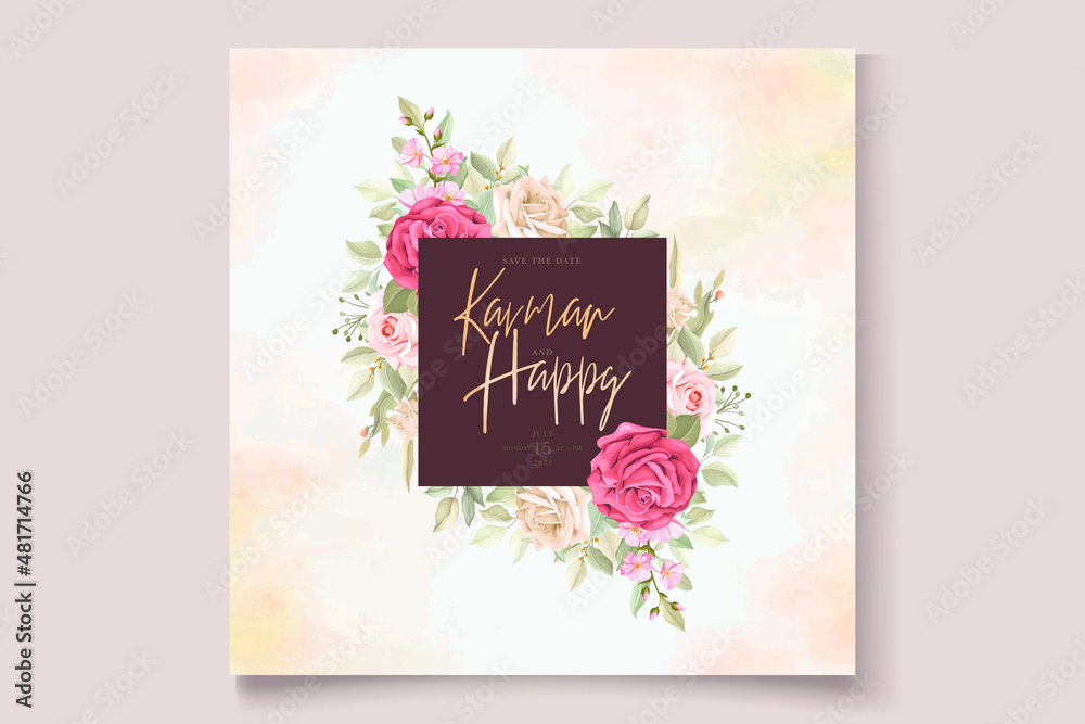 Elegant Soft Rose Wedding Invitation Set  