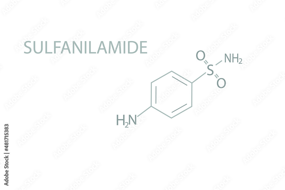 Sulfanilamide molecular skeletal chemical formula.	