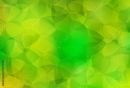 Light Green, Yellow vector abstract polygonal template.