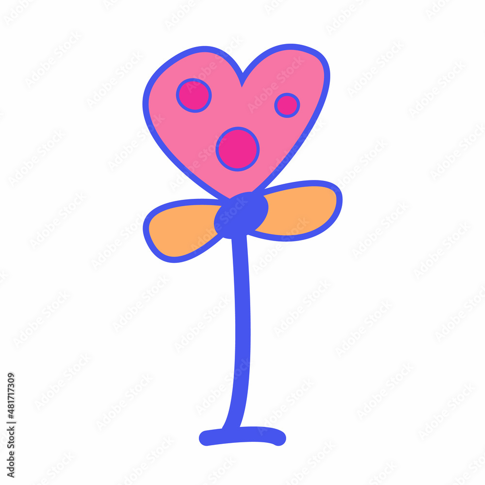 Cute love heart element for valentines day. Vector doodle romantic clipart for greeting card, poster, print and other design Cute love heart element for valentines day. Vector doodle romantic clipart for greeting card, poster, print and other design