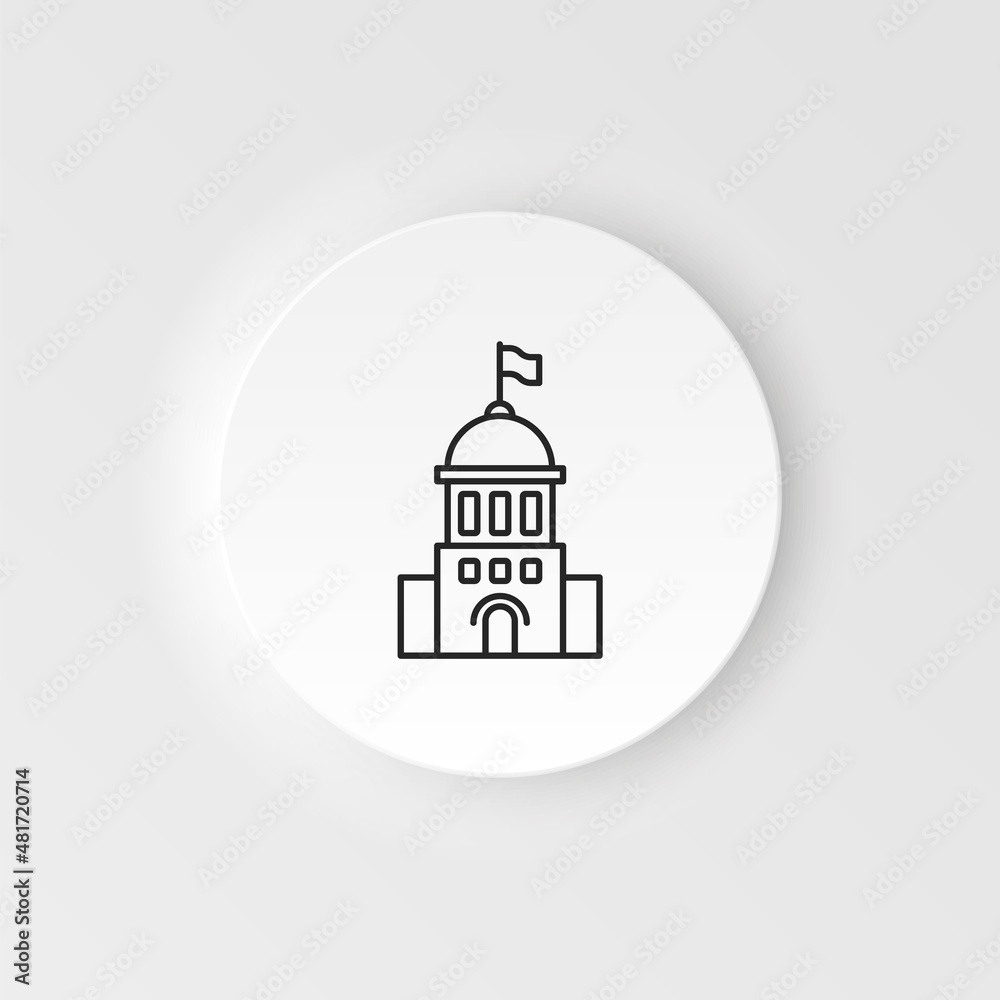 Business and finance neumorphic style vector icon Building neumorphic style vector icon