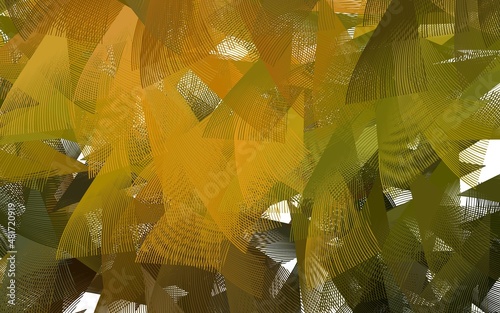Light Green, Yellow vector background with abstract shapes.