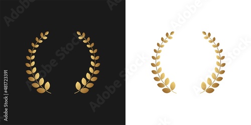 vector element wheat circle logo award, achievement, coat of arms, nobility on black background.