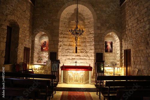 interior of the church of the holy sepulchre Fotobehang