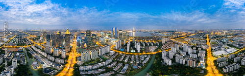 Night view of CBD in Suzhou Industrial Park, Jiangsu Province