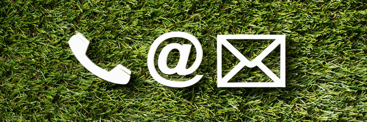 Various Contact Us Methods. White Phone, Email