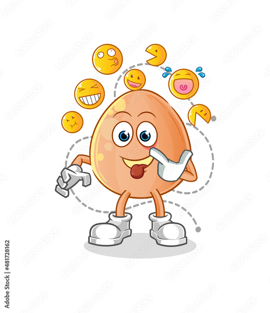 egg laugh and mock character. cartoon mascot vector egg laugh and mock character. cartoon mascot vector