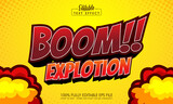 Boom explotion editable text effect in cartoon style