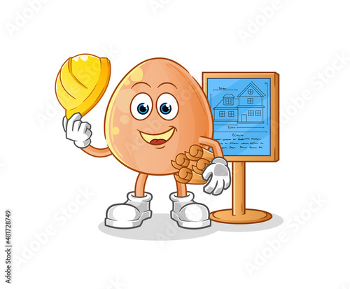 egg Architect illustration. character vector