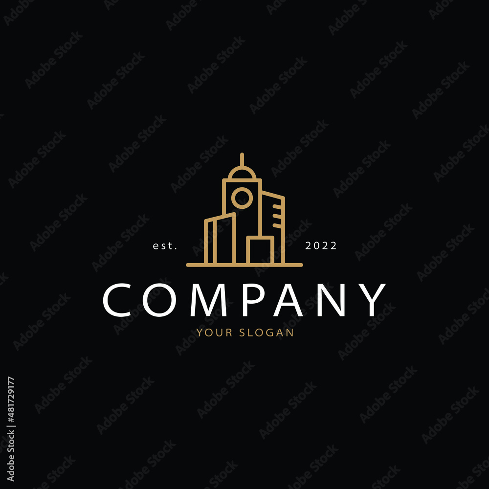 Real estate logo linear style
