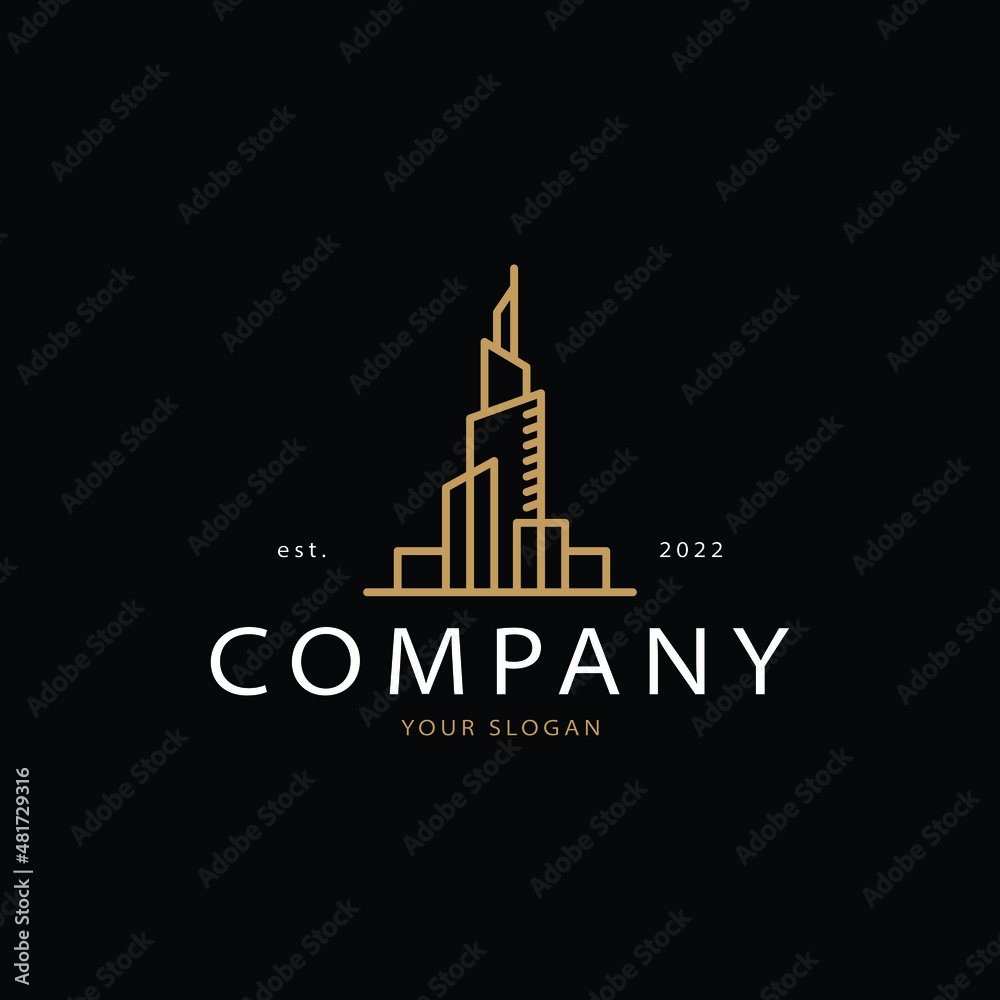 Real estate logo linear style
