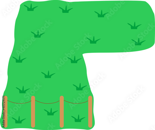 雑草が生える所有者のいる空き地のイラスト