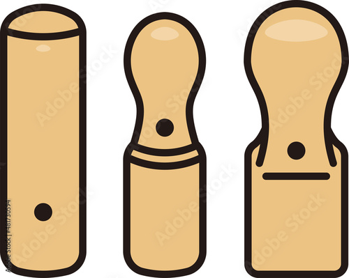 Set of three wooden corporate seals