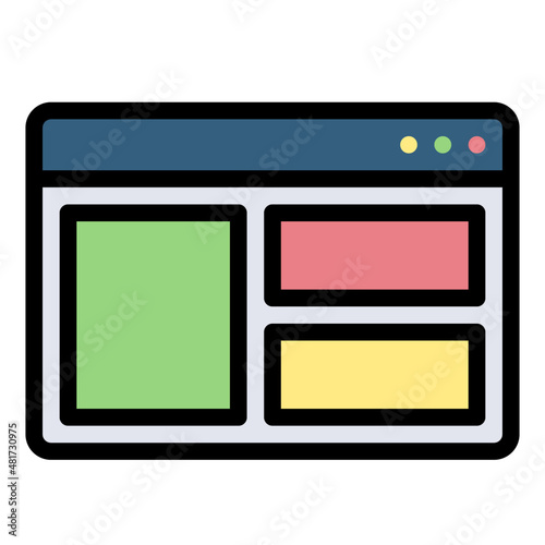 layout interface ui ux website webpage homepage browser web development icon