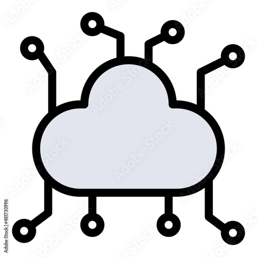 cloud service cloud computing server data computer website webpage homepage connected internet deploy web development icon