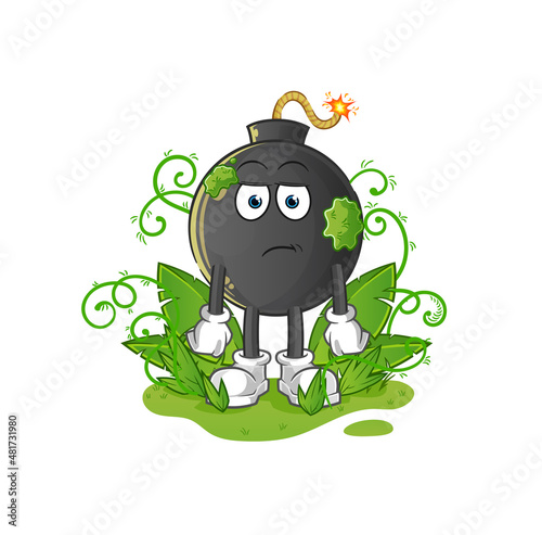 bomb waiting too long mascot. cartoon vector