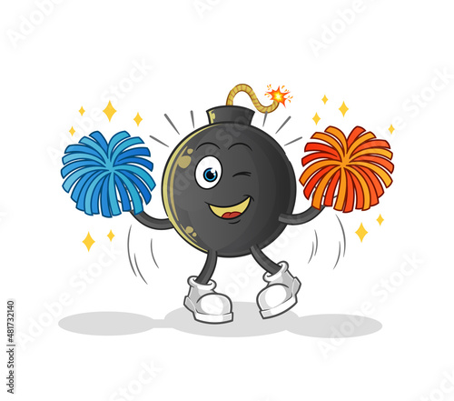 bomb cheerleader cartoon. cartoon mascot vector
