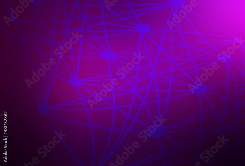 Dark Pink vector backdrop with artificial intelligence data.