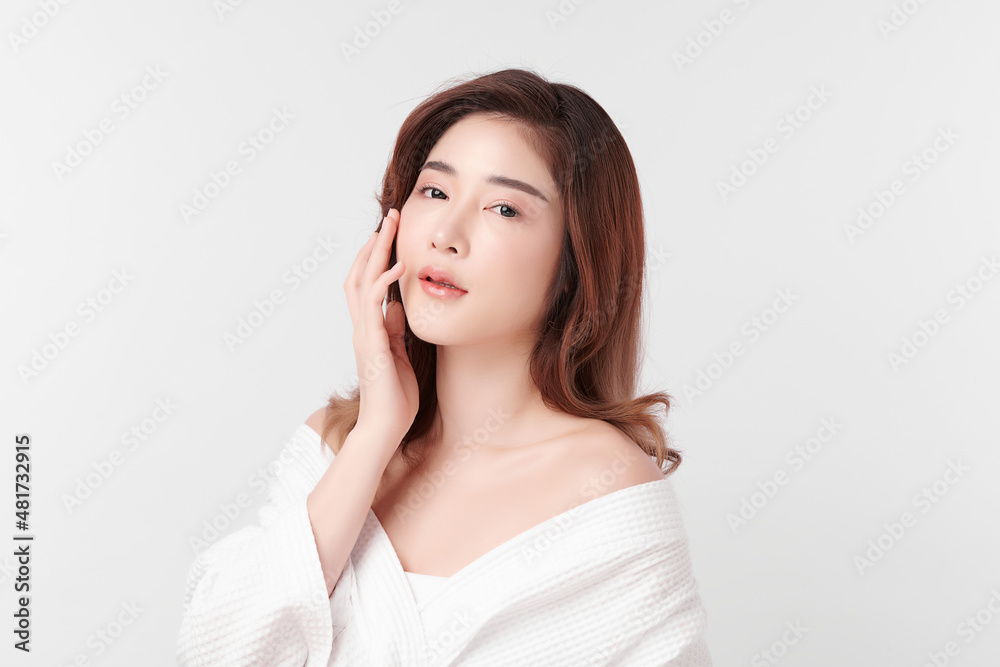 Beautiful young asian woman with clean fresh skin on white background, Face care, Facial treatment, Cosmetology, beauty and spa, Asian women portrait. Beautiful young asian woman with clean fresh skin on white background, Face care, Facial treatment, Cosmetology, beauty and spa, Asian women portrait.