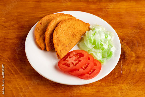 Traditional mexican food. Enchiladas potosinas from San Luis Potosi photo